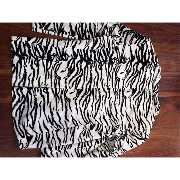 Vintage Griffin Melbourne Men's Black White Zebra Print Fleece Blazer Size 2XL - Picture 6 of 8